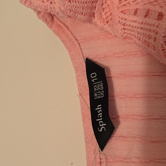 Splash Pink Crop Top Short Sleeve Size 6 - Picture 4 of 5